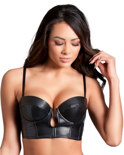 Faux Leather Bustier Bra from Discount Stripper