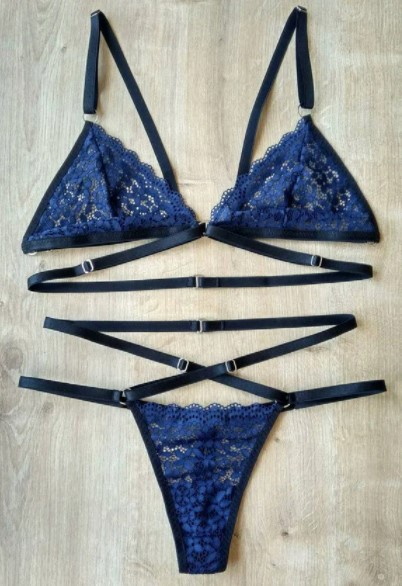 Navy Bralette from ElphinStore on Etsy