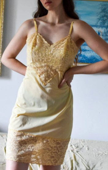 1950s Yellow Slip Dress from Daisyheadvtg on Etsy