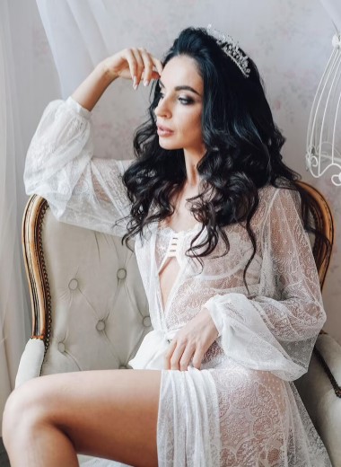 White Lace Sheer Robe from Allechanto on Etsy