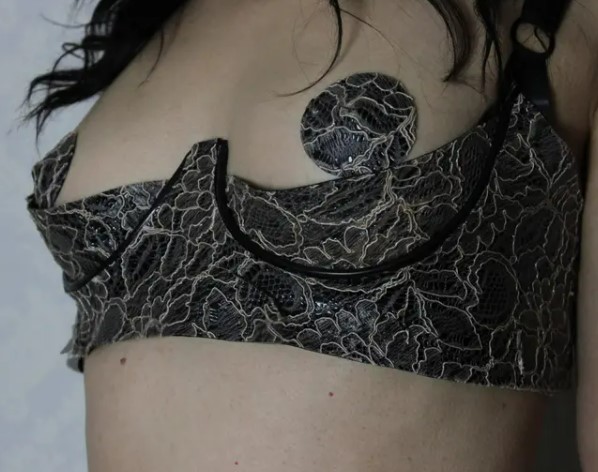 Latex-lace Quarter Cup Bra from Eustratia on Etsy