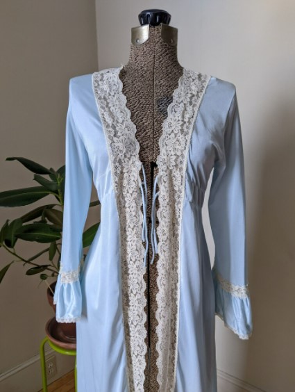 1970s Sheer Baby Blue Robe from YARNOEUVRE on Etsy