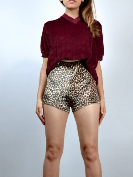 Vintage High Waisted Leopard Print Shorts from MidnightFlight on Etsy